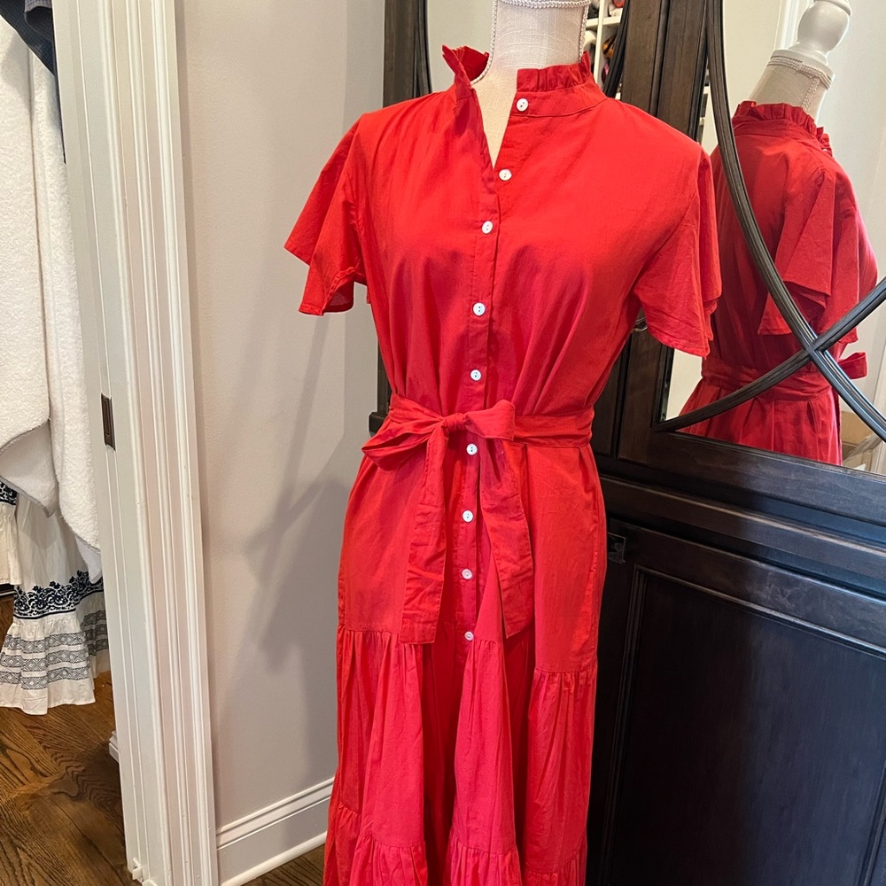 Red maxi dress- great for game day!